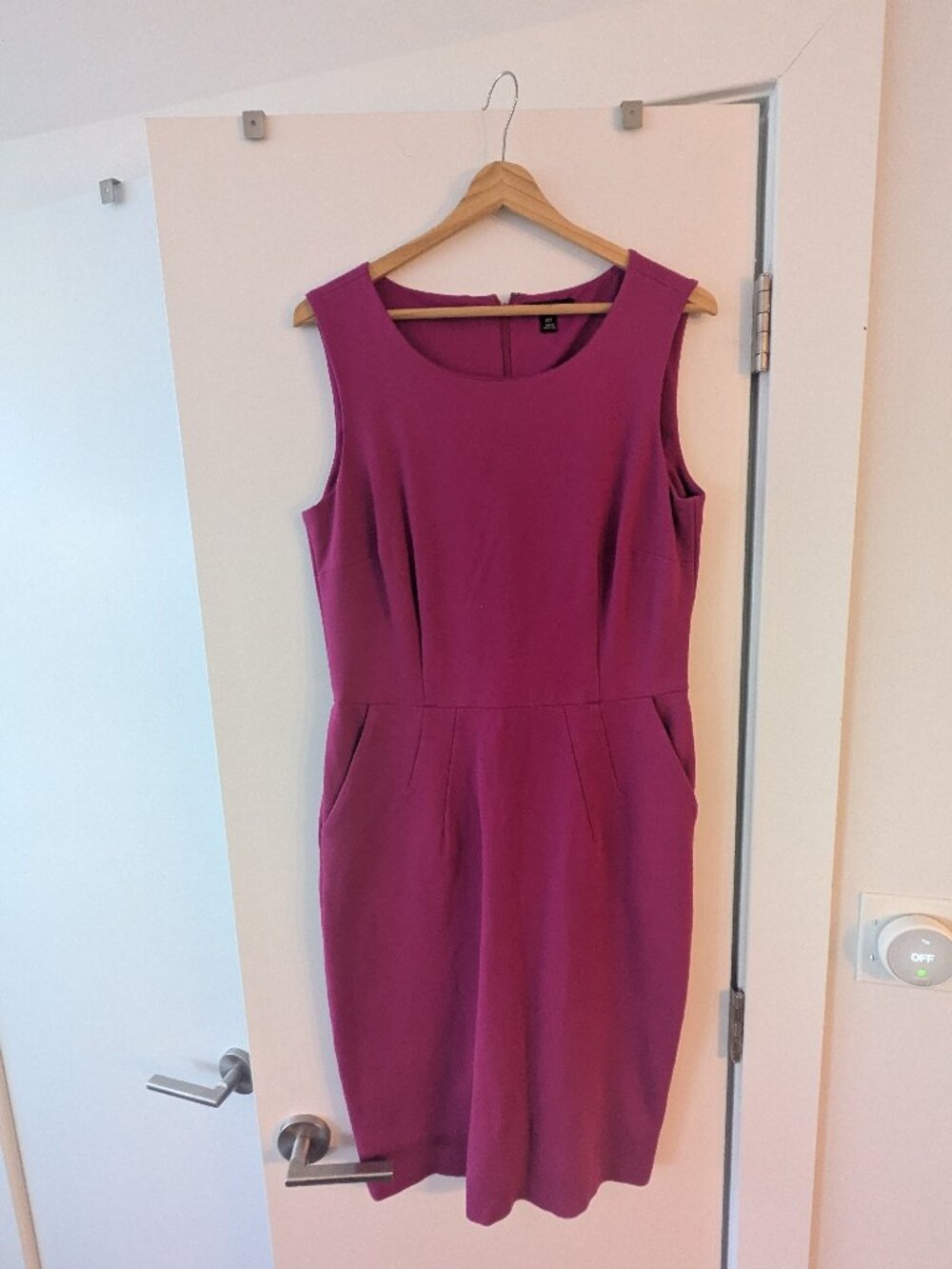 Lands' End Sleeveless Magenta Ponte Sheath Dress Size 12T
